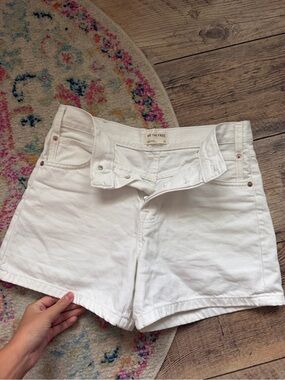 We The Free White Denim High-Rise Jean Shorts